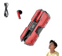 Genérico Semi in Ear Wireless Headset, Suerteyay Mini Bluetooth Headsets, Semi in Ear Bone Conduction Earbuds Wireless Bluetooth, Magnetic Snap-Together Design Mecha Appearance for Daily Use (Red)
