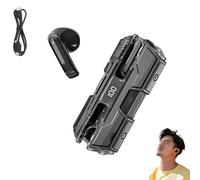Genérico Semi in Ear Wireless Headset, Suerteyay Mini Bluetooth Headsets, Semi in Ear Bone Conduction Earbuds Wireless Bluetooth, Magnetic Snap-Together Design Mecha Appearance for Daily Use (Black)