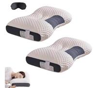 Genérico Sempai Cervical Breathable Fabric Ergonomic Contoured Neck Pillow, Sempai Soft Non Collapsing Cervical Pillow, Standard Size for All Sleepers, Washable, for Home (2Pcs)