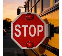 Genérico Señal de Parada de autobús Escolar de 18 Pulgadas de Alta Visibilidad con Controlador electrónico - Luz de Advertencia de Aluminio Reflectante (24 V) para Mayor Seguridad y cumplimiento.