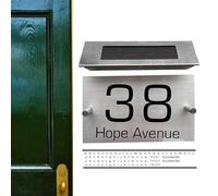Generico Señales de dirección para viviendas | LED Number Plaques DIY Stainless Steel Solar Light | Multifunctional Waterproof Address Sign | House Number Sign LED Solar Light For Wooden Doors