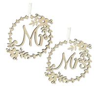 Generico Señales Mr y Mrs - Señal trasera de madera para la decoración de la boda | Señal de novia y silla de novia decorativa, sillas de novia, signos de novios para bodas temáticas