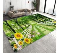 Genérico Senderos Forestales Alfombra Salon Grande Lavable en Lavadora, Fresco Bosque Alfombra Pelo Corto Imitación Cachemira Abstracta Antideslizante para Dormitorio 140x200 cm D-852