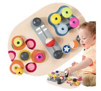 Genérico Sensory Activity Board, Toddler Activities Educational Travel Toy, Wood Fine Motor Skill Learning Toys, Kids Educational Busy Wooden Board for Children, 13.9x13.9x1.1cm