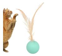 Genérico Sensory Stimulation Ball - Indestructible Cat Ball | Rolling Chasing Toy | Portable Cat Feather Balls For Hunting Training Mental Simulation For Boredom Relief Indoor Outdoor Play