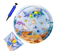 Genérico Sensory Water Play Mat for Cats, Round Inflatable Fun Play Pad, Thickened PVC Unbreakable Pet Bed, Interactive Enrichment Toy, Ideal para verano, Playtime and Relaxation, (200 g)
