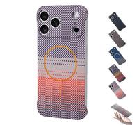 Genérico Sentimentvalue Ultra-Thin Frameless Protective Case, Hard Pc Shockproof Case, for iPhone 17/16/15/14/13/12 Series, Magnetic Frameless Cases (Orange,for iPhone17Air)