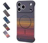 Genérico Sentimentvalue Ultra-Thin Frameless Protective Case, Magnetic Frameless Cases, Hard PC Shockproof Case for iPhone 17/16/15/14/13/12 Pro MAX (Yellow,for 17 Air)