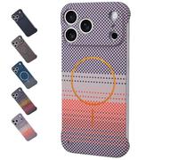 Genérico Sentimentvalue Ultra-Thin Frameless Protective Case, Magnetic Frameless Cases, Hard PC Shockproof Case for iPhone 17/16/15/14/13/12 Pro MAX (Orange,for 13 Pro)