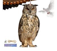 Genérico Señuelo de búho Falso, susto de pájaro Colgante con Campana, espantapájaros de halcón para jardín, Patio, Protector de Granja