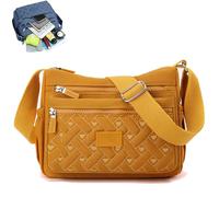 Genérico Separately Classic Luxury Crossbody Bag, Women’s Multi-Pocket Large Capacity Nylon Shoulder Adjustable Shoulder Strap (Yellow)
