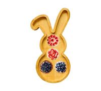 Generico Servierplatte | Niedlicher Holzbehälter für Snacks | Häschen Snackplatte für Nüsse, Früchte, Süßigkeiten, Pistazien, Wassermelone, Ideal für Outdoor, Reisen, Weihnachten, Geburtstag