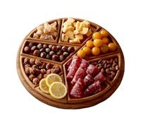 Genérico Serving Food Tray - Wood Large Rectangular Platter 8 Removable Compartments Modular Design | Charcuterie Board Snack Organizer Serving Platter Set | For Kitchen Dining Table Living Room