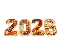 Genérico Serving Tray | 2026 New Year Numbers Platter | Charcuterie Tray Table Decorations | for Fruit Donuts Bread Candy Cheese Dessert Treat New Year Birthday Graduation