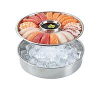 Genérico Serving Tray For Parties | Stainless Steel Cooling Portable Chiller Plate - Refrigerated Plate With Ice Tray | Ideal For Home House Kitchen Hotel Restaurant Hosting Catering Appetizers Salad