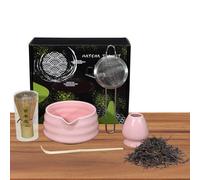 Genérico Set, Besen, Keramik Schale, Grüntee Zubereitung Zubehör, Japanisches Teezeremonie Kit, Geschenk Für Anfänger Liebhaber