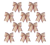 Genérico Set Christmas Bows - Tree Christmas Ornaments, 6 Inch Decorations for Empty, Cotton Blend Fabric Bow Trims with Soft Feel, Bows & Ribbons Set, Vintage Style Bow for Cozy Atmosphere