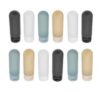 Genérico Set de 12 botellas de viaje de 60 ml para loción y productos de cuidado facial, envases reutilizables y a prueba de fugas, material PE+PP, para uso en exteriores
