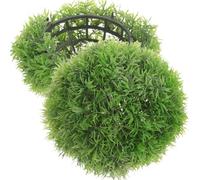 Genérico Set de 2 Bolas de Hierba Decorativas de plástico Verde, Ideales para decoración de techos y Jardines en restaurantes y proyectos DIY