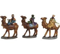 Genérico Set de 3 Reyes Magos con Camellos, Figuras de Resina, 10 cm, Decoración para Belén de Navidad Figura de Jesús católico Estatua de Jesús Figura de crucifixión Cristo Ornamento Religioso