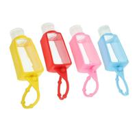 Genérico Set de 4 Botellas de Plástico y Silicona para Viaje de 30 Ml, Ligeras, Portátiles Prueba de Fugas, Ideales para Gel de Manos y Líquidos Personales Color Aleatorio