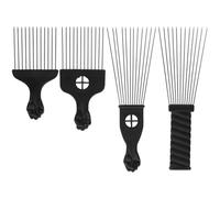 Genérico Set de 4 Peines de Acero para Cabello Afro Púas Metálicas para Desenredar y Modelar en Salones y Uso Personal