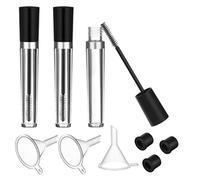 Genérico Set de 6 Botellas Rellenables Negras de Plástico de 7.5ml, Ligeras y Portátiles para Máscara de Pestañas y Maquillaje de Viaje