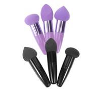 Genérico Set de 6 Brochas de Esponja para Base de Maquillaje Bolígrafos de Maquillaje Húmedo y Seco Esponjas de Belleza Portátiles Colores Púrpura y Negro Ideales para Uso Diario y