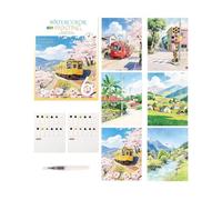 Genérico Set de acuarelas,12 colores bloc portátil con pincel,Materiales de acuarela para manualidades - para Viajes, Coche, Escritorio, Estudio, Exteriores, Universidad, Escuela,