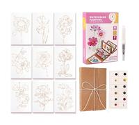 Genérico Set de Acuarelas de Viaje,Set de cuaderno de acuarelas artísticas | Kit de Libro de Pintura Mini,Para Dibujar en Viajes, Diario al Aire Libre, Familia, Principiantes,