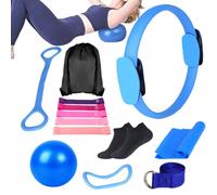 Genérico Set de Aro de Pilates | Equipo de Bandas de Resistencia para Pilates,Accesorios de Entrenamiento para Flexibilidad Fuerza Estabilidad Soporte Abdominal Piernas Movilidad Muscular