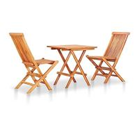 Genérico Set de bistró 3 pzs Cojines Verde Brillante Madera Maciza Teca,Conjuntos de jardín-3063236