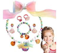Genérico Set de collar Little Mermaid, juego de joyas de - 7x Pendientes de collar de princesa Mermaid Set | Accesorios de cosplay, accesorios de disfraces para ropa diaria
