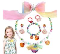 Genérico Set de joyería de, joyería de pequeñas s - 7x Pendientes de pulsera de collar de princesa de conjunto - Accesorios de cosplay, decoraciones de fiesta de vestir para niños
