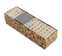 Generico Set de letras de madera con alfabeto, tinta artesanal con símbolos numéricos, diseño ecológico de madera, mini sello de bloque portátil | Proyecto de artistas