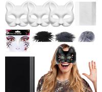 Genérico Set de masques de en - Masque de en -, accesorio de disfraces con malla de malla y artesanía de hojas