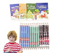 Genérico Set De Material Escolar De Dibujos Animados | Kit de Papá Noel - Navidad | Plumas de Gel Cuadernos de Sorpresas Juego para Vuelta al Cole