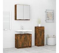Genérico Set de Muebles baño 3 pzas Madera contrachapada Roble Ahumado,jiangboyue-3115873