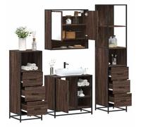 Genérico Set de Muebles baño 4 pzas Madera contrachapada Roble marrón,Muebles de baño-3301299