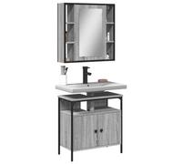 Genérico Set de Muebles de baño 2 pzas Madera contrachapada Gris Sonoma,Mobiliario,Conjuntos de Muebles,Muebles de baño-3214718