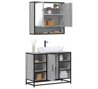 Genérico Set de Muebles de baño 2 pzas Madera contrachapada Gris Sonoma,Mobiliario,Conjuntos de Muebles,Muebles de baño-3300943