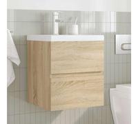 Genérico Set de Muebles de baño 2 pzas Madera contrachapada Roble Sonoma,Conjuntos de Muebles,Muebles de baño-3325038