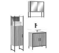 Genérico Set de Muebles de baño 3 pzas Madera contrachapada Gris Sonoma,Mobiliario,Conjuntos de Muebles,Muebles de baño-3214703