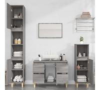 Genérico Set de Muebles de baño 3 pzas Madera contrachapada Gris Sonoma,Mobiliario,Conjuntos de Muebles,Muebles de baño-3185603
