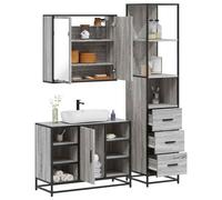Genérico Set de Muebles de baño 3 pzas Madera contrachapada Gris Sonoma,Muebles de baño-3301153