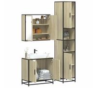 Genérico Set de Muebles de baño 3 pzas Madera contrachapada Roble Sonoma,Muebles de baño-3301066