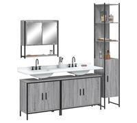 Genérico Set de Muebles de baño 4 pzas Madera contrachapada Gris Sonoma,Mobiliario,Conjuntos de Muebles,Muebles de baño,Gris,70.7 KG,3214693
