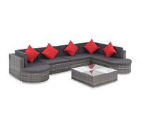 Genérico Set de Muebles de jardín 8 pzas y Cojines ratán sintético Gris,Mobiliario,Muebles de jardín,Conjuntos de jardín-44424