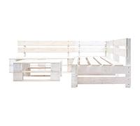 Genérico Set de Muebles de jardín de palets 4 Piezas Madera Blanco,Conjuntos de jardín-277387