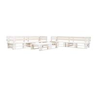 Genérico Set de Muebles de jardín de palets 6 Piezas Madera Blanco,Conjuntos de jardín-277403